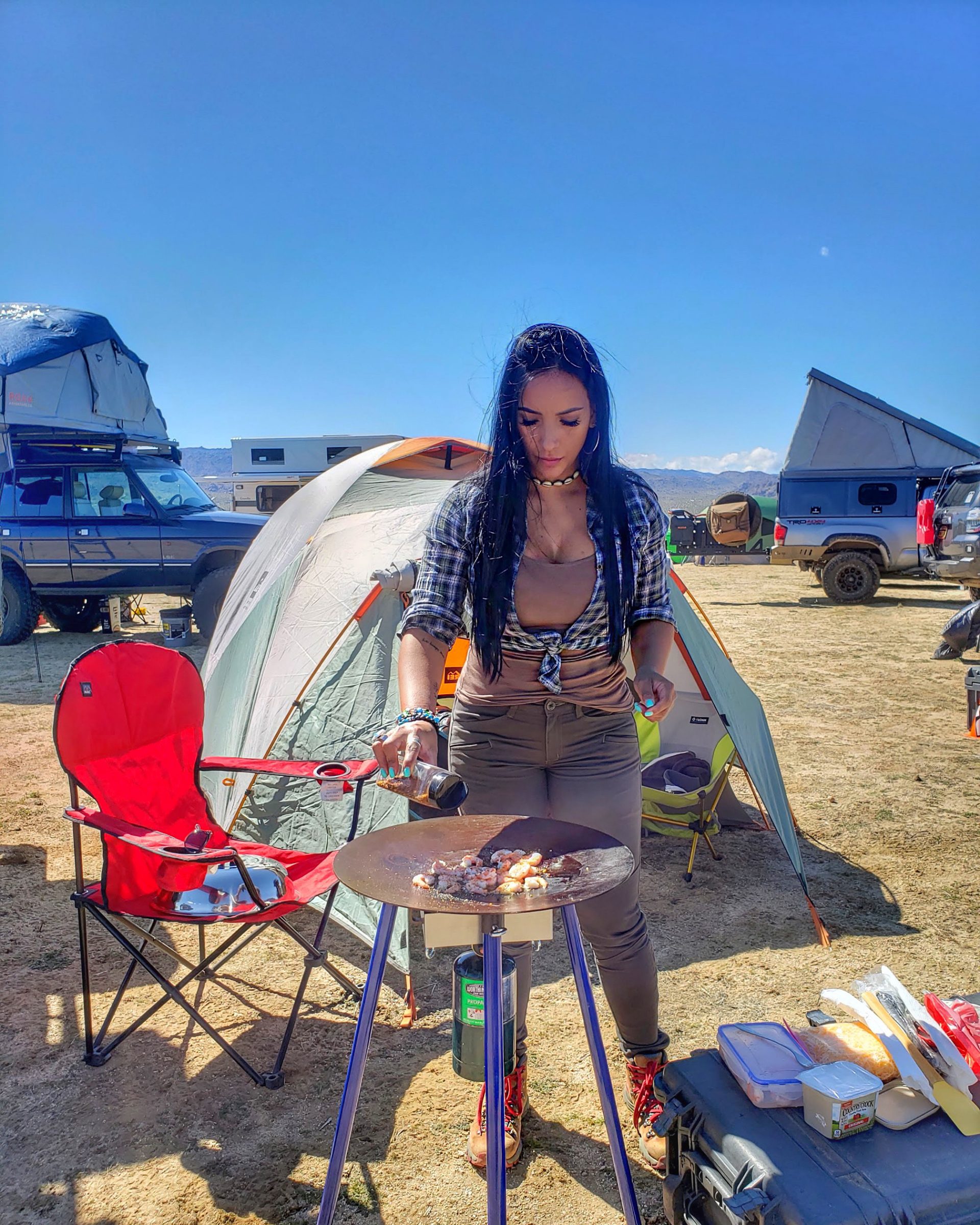 Cooking at camp