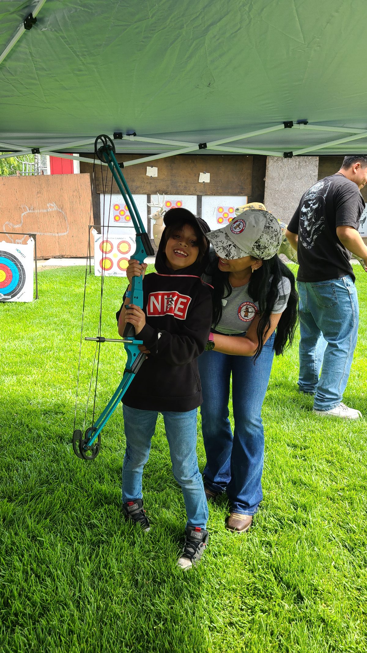 Family at the archery range
