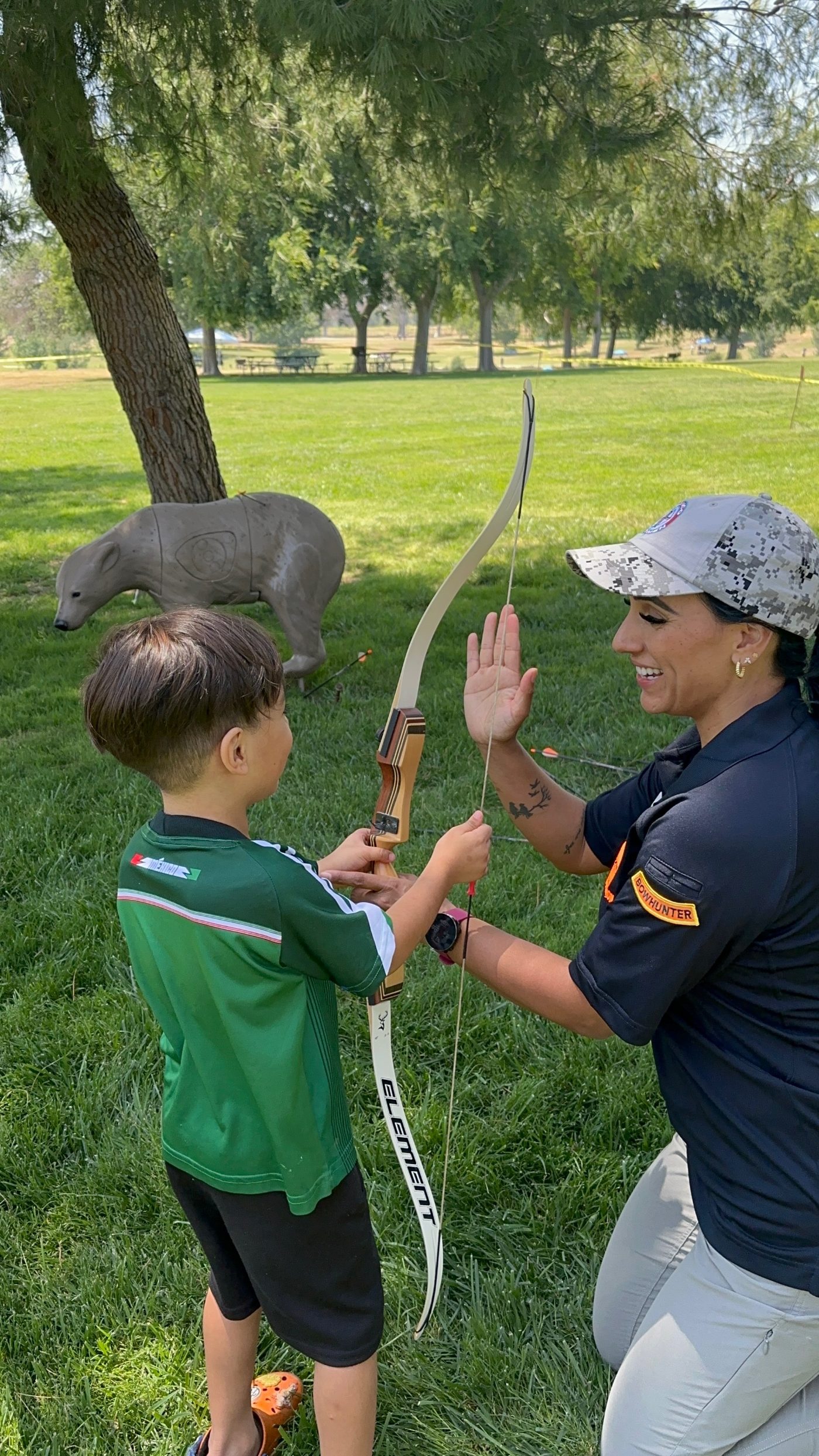 Teaching a kid archery