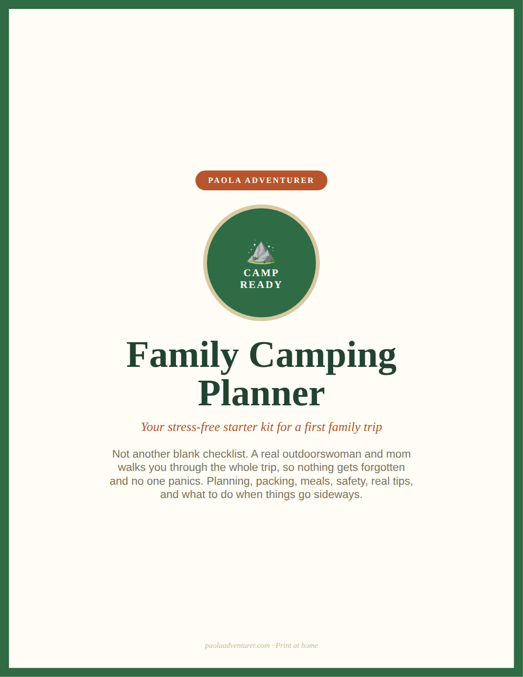 Family Camping Planner cover